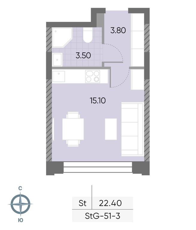 Apartment Sale, 22.4平方米 at Wave, Borisovskye Prudy Street, 1Б, Moscow, Russia #1 Apartment Sale, 22.4平方米 at Wave, Borisovskye Prudy Street, 1Б, Moscow, Russia #1
