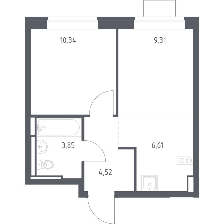 Apartment Sale, 34.63平方米 at Bogdanovskiy Les, derevnya Bogdanikha, Leninskiy City District, Moscow Region, Russia #1 Apartment Sale, 34.63平方米 at Bogdanovskiy Les, derevnya Bogdanikha, Leninskiy City District, Moscow Region, Russia #1