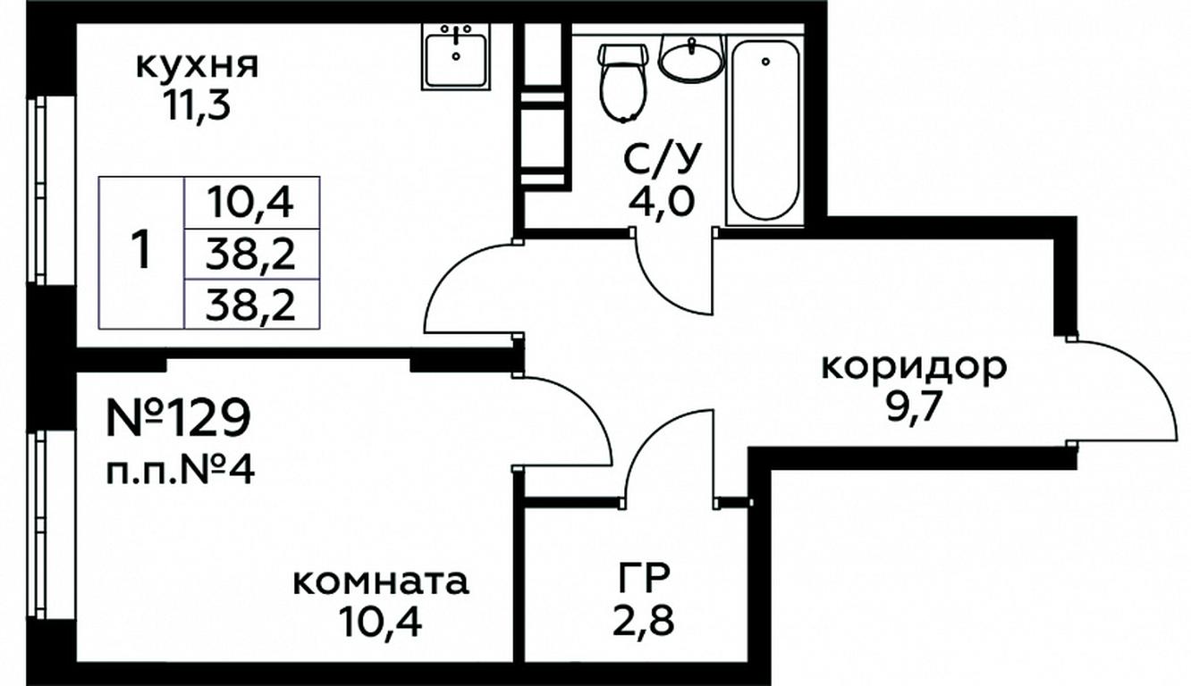 Apartment Sale, 38.2 sq. m. at Tsvetochnye Poliany, kvartal № 23, Filimonkovskoye Municipal Formation, Moscow, Russia #1 Apartment Sale, 38.2 sq. m. at Tsvetochnye Poliany, kvartal № 23, Filimonkovskoye Municipal Formation, Moscow, Russia #1