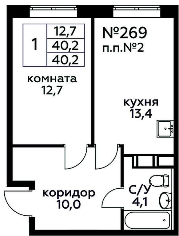 Продажа квартиры, 40,2 м² в ЖК «Цветочные Поляны», квартал № 23, поселение Филимонковское, Москва, Россия #1