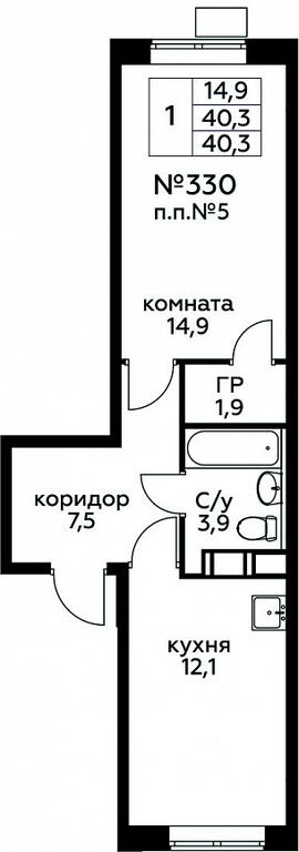 Продажа квартиры, 40,3 м² в ЖК «Цветочные Поляны», квартал № 23, поселение Филимонковское, Москва, Россия #1