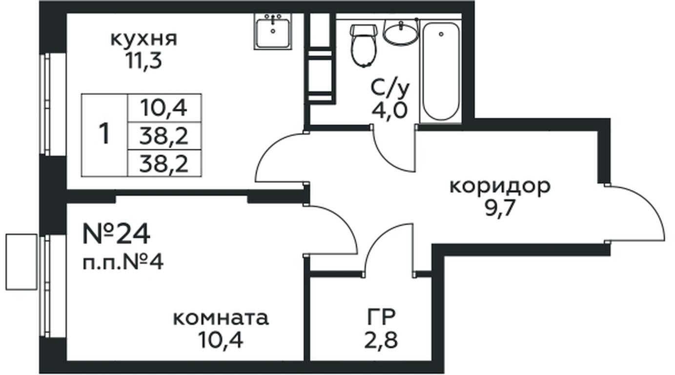 Apartment Sale, 38.2 sq. m. at Tsvetochnye Poliany, kvartal № 23, Filimonkovskoye Municipal Formation, Moscow, Russia #1