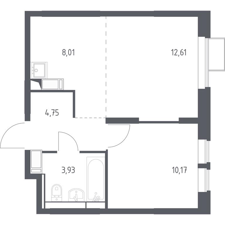 Apartment Sale, 39.47 sq. m. at Bolshoe Putilkovo, Prostornaya ulitsa, 1, Putilkovo Village, Krasnogorsk City District, Moscow Region, Russia #1