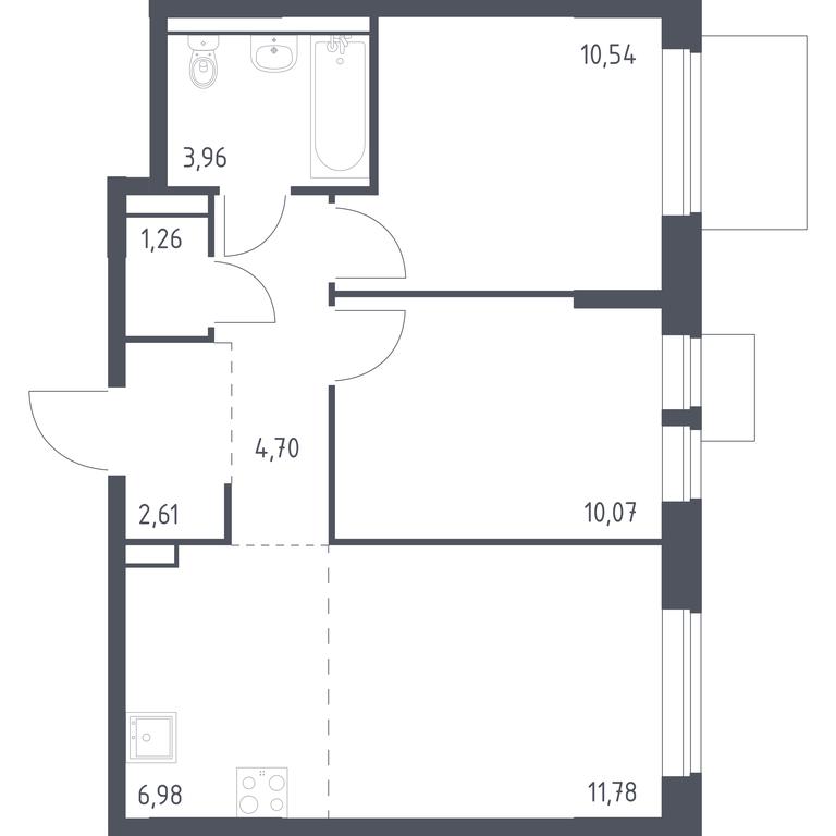 1-BD Apartment Sale, 51.9平方米 at Molzhaninovo, Leningradskoye Highway, 229, Moscow, Russia #1 1-BD Apartment Sale, 51.9平方米 at Molzhaninovo, Leningradskoye Highway, 229, Moscow, Russia #1