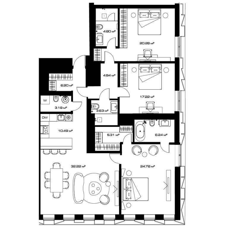 Продажа 3-комн. квартиры, 142,1 м² в ЖК «Лунар (Lunar)», Ленинский проспект, 38, Москва, Россия #1 Продажа 3-комн. квартиры, 142,1 м² в ЖК «Лунар (Lunar)», Ленинский проспект, 38, Москва, Россия #1