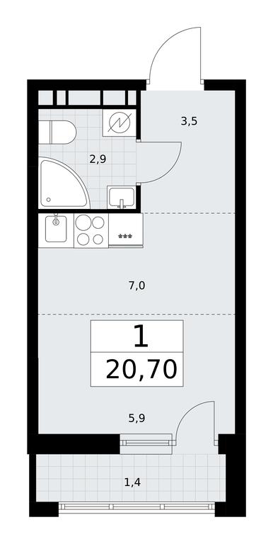 Apartment Sale, 20.7平方米 at Rodniye Kvartaly, Kvartal № 33, Marushkinskoye Settlement, Moscow, Russia #1 Apartment Sale, 20.7平方米 at Rodniye Kvartaly, Kvartal № 33, Marushkinskoye Settlement, Moscow, Russia #1