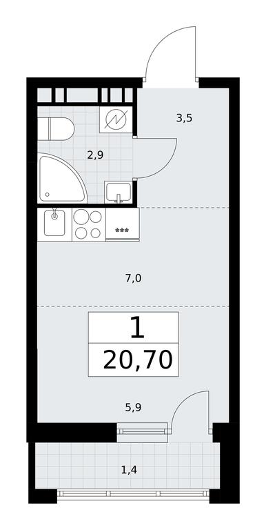 Apartment Sale, 20.7平方米 at Rodniye Kvartaly, Kvartal № 33, Marushkinskoye Settlement, Moscow, Russia #1 Apartment Sale, 20.7平方米 at Rodniye Kvartaly, Kvartal № 33, Marushkinskoye Settlement, Moscow, Russia #1