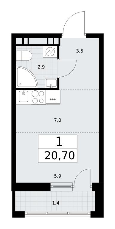 Apartment Sale, 20.7平方米 at Rodniye Kvartaly, Kvartal № 33, Marushkinskoye Settlement, Moscow, Russia #1 Apartment Sale, 20.7平方米 at Rodniye Kvartaly, Kvartal № 33, Marushkinskoye Settlement, Moscow, Russia #1