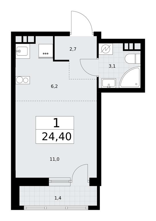 Apartment Sale, 24.4平方米 at Rodniye Kvartaly, Kvartal № 33, Marushkinskoye Settlement, Moscow, Russia #1 Apartment Sale, 24.4平方米 at Rodniye Kvartaly, Kvartal № 33, Marushkinskoye Settlement, Moscow, Russia #1