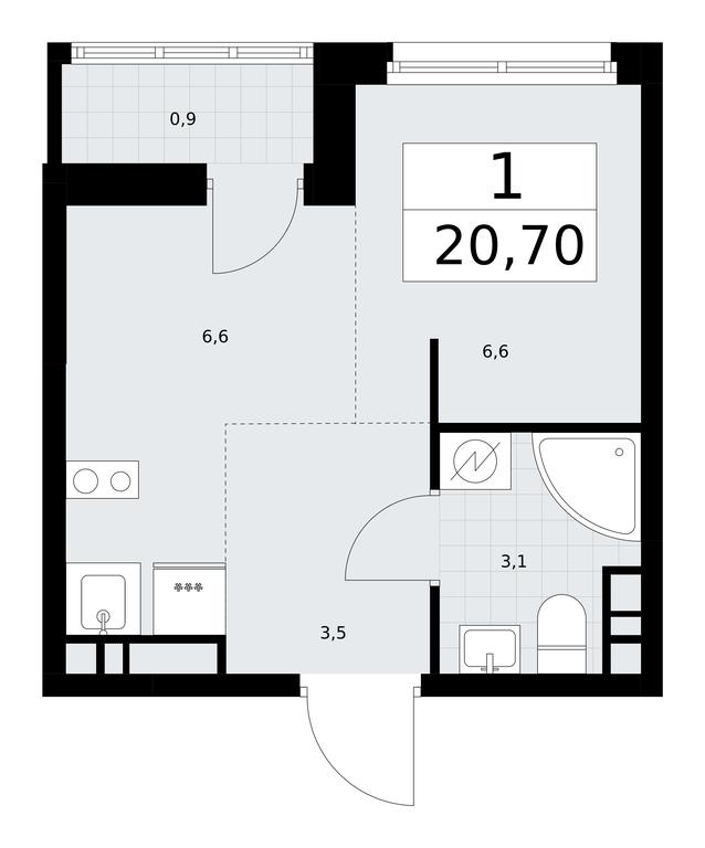 Apartment Sale, 20.7平方米 at Rodniye Kvartaly, Kvartal № 33, Marushkinskoye Settlement, Moscow, Russia #1 Apartment Sale, 20.7平方米 at Rodniye Kvartaly, Kvartal № 33, Marushkinskoye Settlement, Moscow, Russia #1