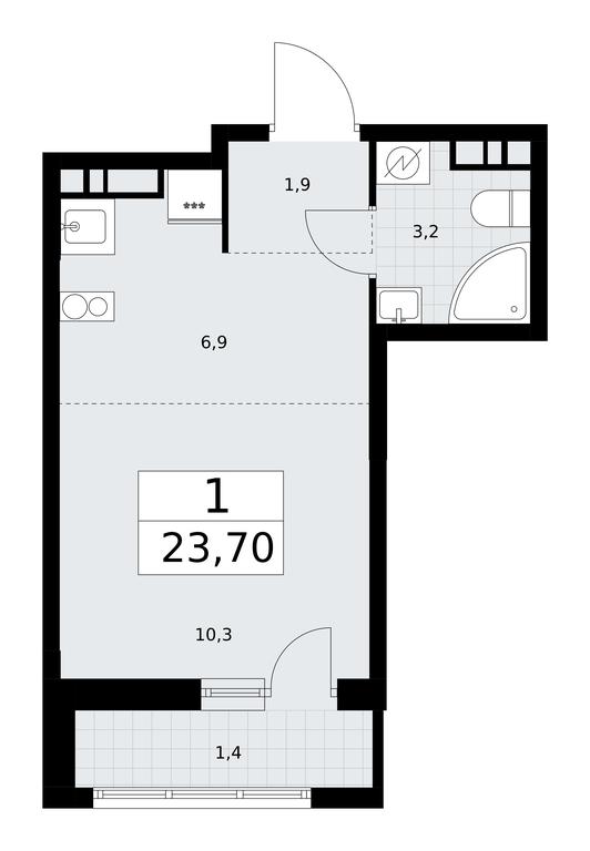 Apartment Sale, 23.7平方米 at Rodniye Kvartaly, Kvartal № 33, Marushkinskoye Settlement, Moscow, Russia #1 Apartment Sale, 23.7平方米 at Rodniye Kvartaly, Kvartal № 33, Marushkinskoye Settlement, Moscow, Russia #1