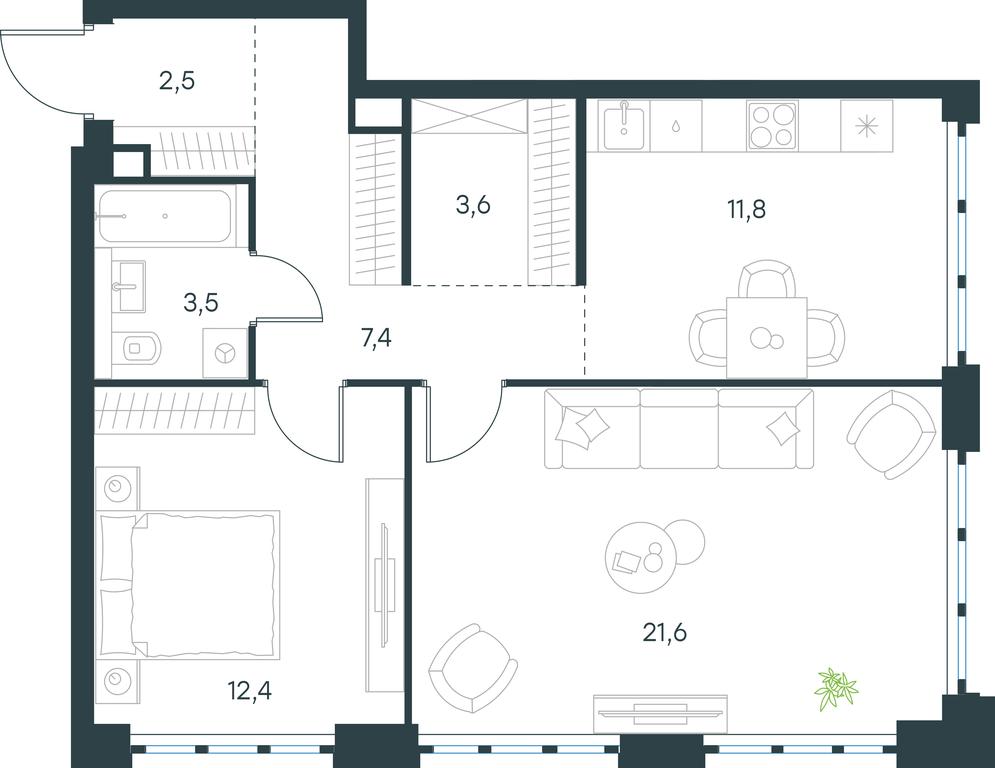 1-BD Apartment Sale, 62.8平方米 at Level Yzhnoportovaya, Yuzhnoportovaya Street, 28Ас17, Moscow, Russia #1 1-BD Apartment Sale, 62.8平方米 at Level Yzhnoportovaya, Yuzhnoportovaya Street, 28Ас17, Moscow, Russia #1