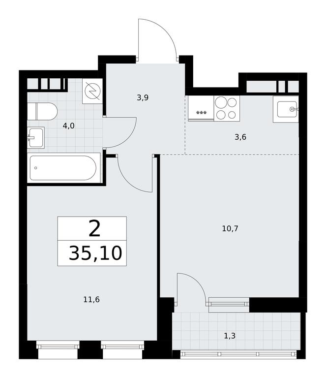 1-BD Apartment Sale, 35.1平方米 at Rodniye Kvartaly, Kvartal № 33, Marushkinskoye Settlement, Moscow, Russia #1 1-BD Apartment Sale, 35.1平方米 at Rodniye Kvartaly, Kvartal № 33, Marushkinskoye Settlement, Moscow, Russia #1
