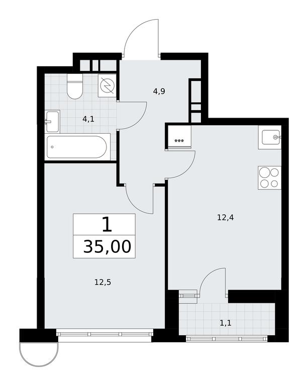 Apartment Sale, 35平方米 at Rodniye Kvartaly, Kvartal № 33, Marushkinskoye Settlement, Moscow, Russia #1 Apartment Sale, 35平方米 at Rodniye Kvartaly, Kvartal № 33, Marushkinskoye Settlement, Moscow, Russia #1