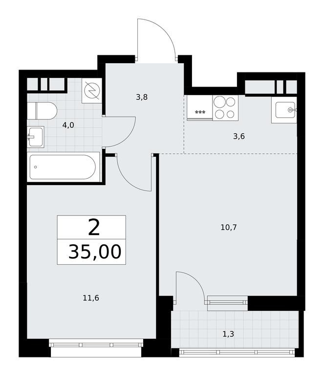 1-BD Apartment Sale, 35平方米 at Rodniye Kvartaly, Kvartal № 33, Marushkinskoye Settlement, Moscow, Russia #1 1-BD Apartment Sale, 35平方米 at Rodniye Kvartaly, Kvartal № 33, Marushkinskoye Settlement, Moscow, Russia #1