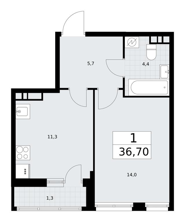 Apartment Sale, 36.7平方米 at Rodniye Kvartaly, Kvartal № 33, Marushkinskoye Settlement, Moscow, Russia #1 Apartment Sale, 36.7平方米 at Rodniye Kvartaly, Kvartal № 33, Marushkinskoye Settlement, Moscow, Russia #1