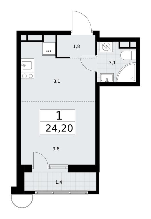 Apartment Sale, 24.2 sq. m. at Rodniye Kvartaly, Kvartal № 33, Marushkinskoye Settlement, Moscow, Russia #1 Apartment Sale, 24.2 sq. m. at Rodniye Kvartaly, Kvartal № 33, Marushkinskoye Settlement, Moscow, Russia #1