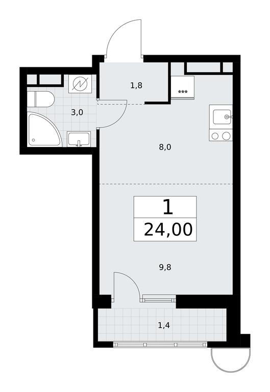Apartment Sale, 24平方米 at Rodniye Kvartaly, Kvartal № 33, Marushkinskoye Settlement, Moscow, Russia #1 Apartment Sale, 24平方米 at Rodniye Kvartaly, Kvartal № 33, Marushkinskoye Settlement, Moscow, Russia #1