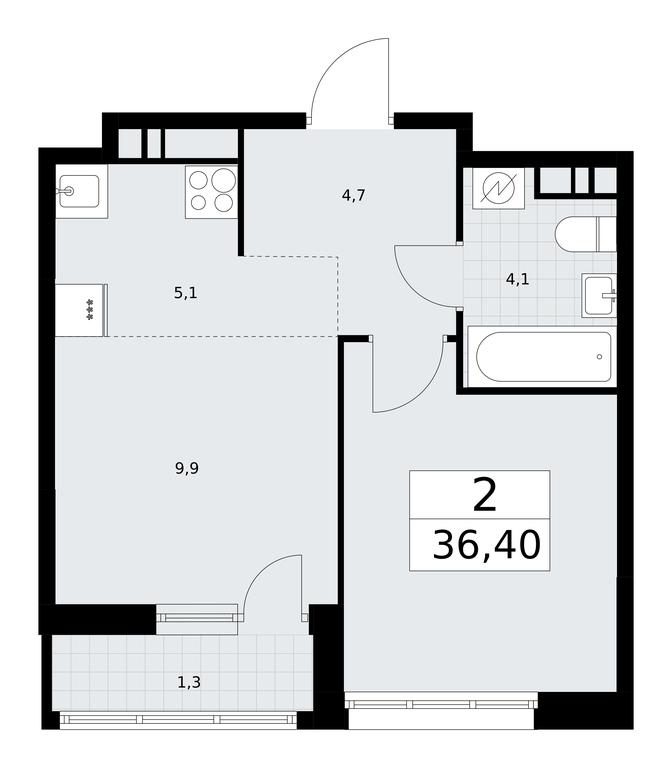 1-BD Apartment Sale, 36.4 sq. m. at Rodniye Kvartaly, Kvartal № 33, Marushkinskoye Settlement, Moscow, Russia #1 1-BD Apartment Sale, 36.4 sq. m. at Rodniye Kvartaly, Kvartal № 33, Marushkinskoye Settlement, Moscow, Russia #1