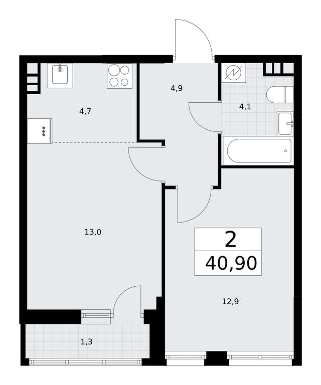 1-BD Apartment Sale, 40.9 sq. m. at Rodniye Kvartaly, Kvartal № 33, Marushkinskoye Settlement, Moscow, Russia #1 1-BD Apartment Sale, 40.9 sq. m. at Rodniye Kvartaly, Kvartal № 33, Marushkinskoye Settlement, Moscow, Russia #1