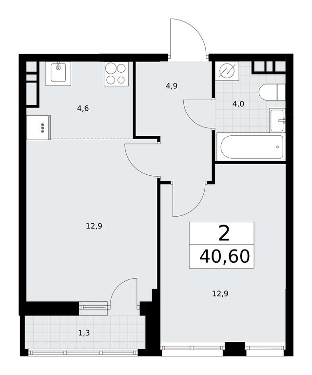 1-BD Apartment Sale, 40.6平方米 at Rodniye Kvartaly, Kvartal № 33, Marushkinskoye Settlement, Moscow, Russia #1 1-BD Apartment Sale, 40.6平方米 at Rodniye Kvartaly, Kvartal № 33, Marushkinskoye Settlement, Moscow, Russia #1