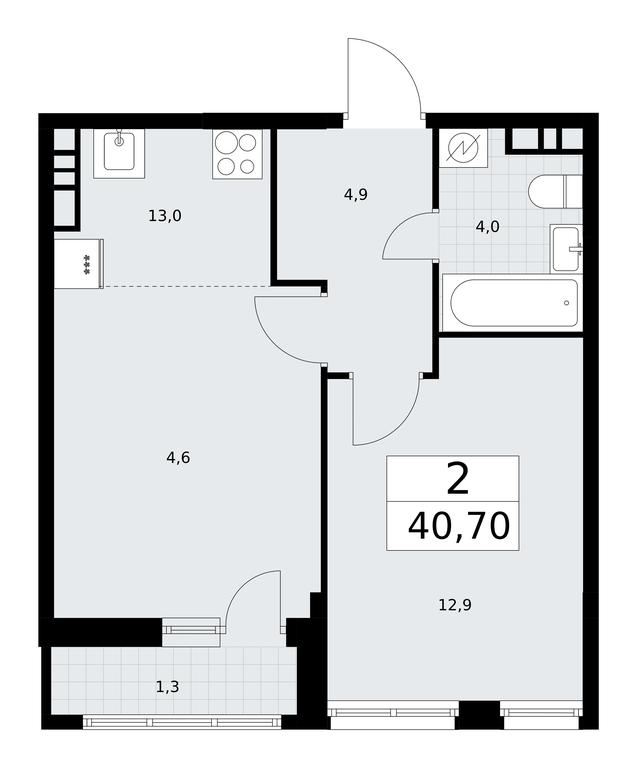 1-BD Apartment Sale, 40.7平方米 at Rodniye Kvartaly, Kvartal № 33, Marushkinskoye Settlement, Moscow, Russia #1 1-BD Apartment Sale, 40.7平方米 at Rodniye Kvartaly, Kvartal № 33, Marushkinskoye Settlement, Moscow, Russia #1