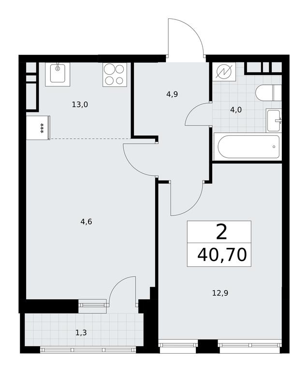 1-BD Apartment Sale, 40.7平方米 at Rodniye Kvartaly, Kvartal № 33, Marushkinskoye Settlement, Moscow, Russia #1 1-BD Apartment Sale, 40.7平方米 at Rodniye Kvartaly, Kvartal № 33, Marushkinskoye Settlement, Moscow, Russia #1