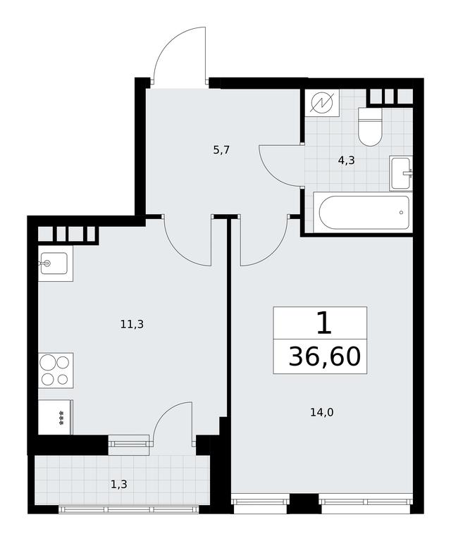 Apartment Sale, 36.6平方米 at Rodniye Kvartaly, Kvartal № 33, Marushkinskoye Settlement, Moscow, Russia #1 Apartment Sale, 36.6平方米 at Rodniye Kvartaly, Kvartal № 33, Marushkinskoye Settlement, Moscow, Russia #1