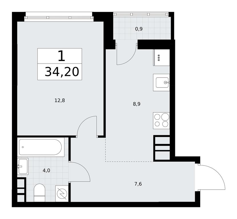 Apartment Sale, 34.2 sq. m. at Rodniye Kvartaly, Kvartal № 33, Marushkinskoye Settlement, Moscow, Russia #1 Apartment Sale, 34.2 sq. m. at Rodniye Kvartaly, Kvartal № 33, Marushkinskoye Settlement, Moscow, Russia #1