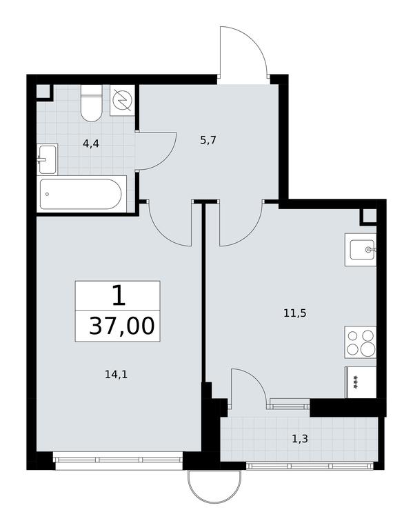 Apartment Sale, 37 sq. m. at Rodniye Kvartaly, Kvartal № 33, Marushkinskoye Settlement, Moscow, Russia #1