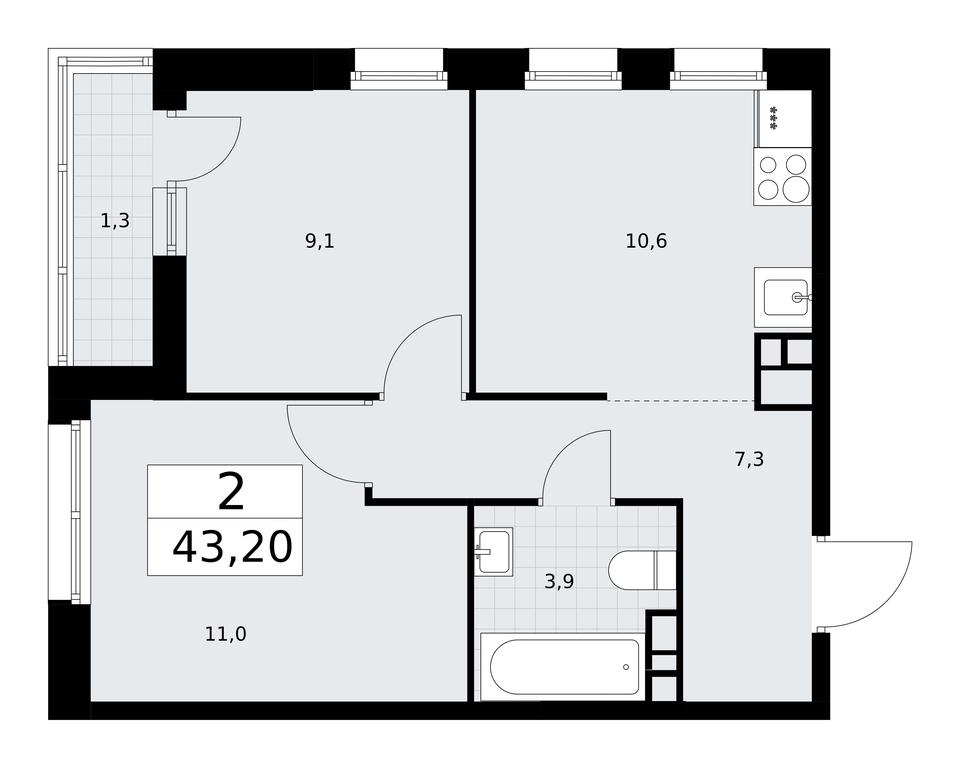 1-BD Apartment Sale, 43.2 sq. m. at Rodniye Kvartaly, Kvartal № 33, Marushkinskoye Settlement, Moscow, Russia #1 1-BD Apartment Sale, 43.2 sq. m. at Rodniye Kvartaly, Kvartal № 33, Marushkinskoye Settlement, Moscow, Russia #1