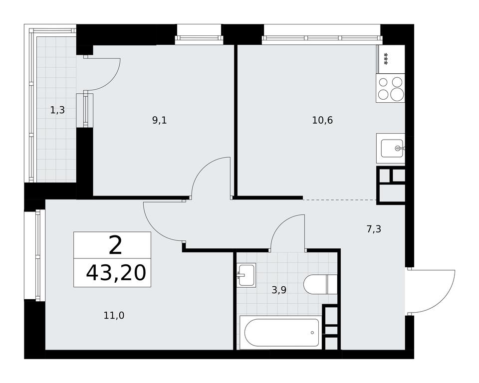 1-BD Apartment Sale, 43.2 sq. m. at Rodniye Kvartaly, Kvartal № 33, Marushkinskoye Settlement, Moscow, Russia #1 1-BD Apartment Sale, 43.2 sq. m. at Rodniye Kvartaly, Kvartal № 33, Marushkinskoye Settlement, Moscow, Russia #1