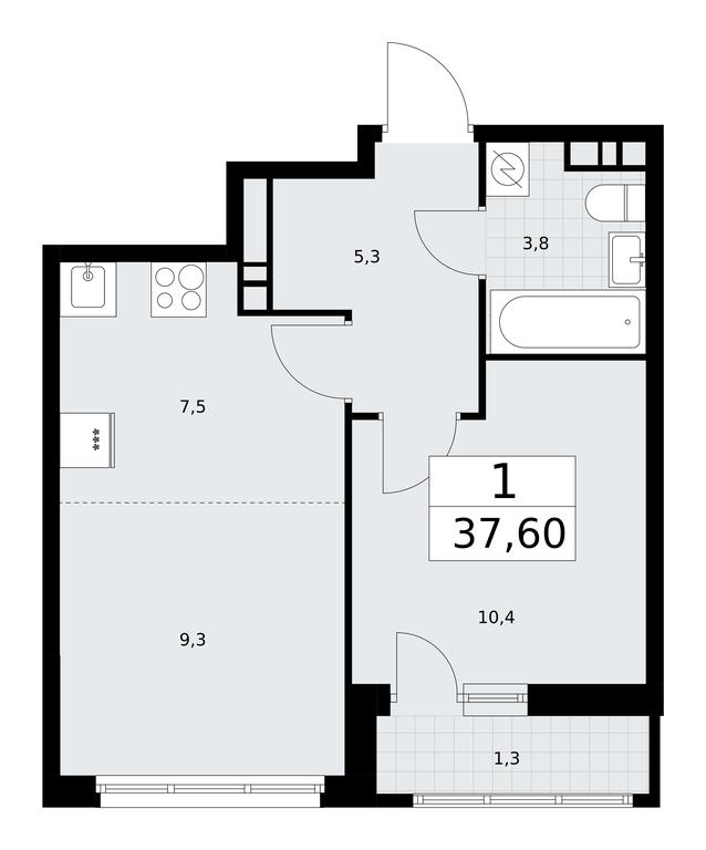 1-BD Apartment Sale, 37.6平方米 at Rodniye Kvartaly, Kvartal № 33, Marushkinskoye Settlement, Moscow, Russia #1 1-BD Apartment Sale, 37.6平方米 at Rodniye Kvartaly, Kvartal № 33, Marushkinskoye Settlement, Moscow, Russia #1