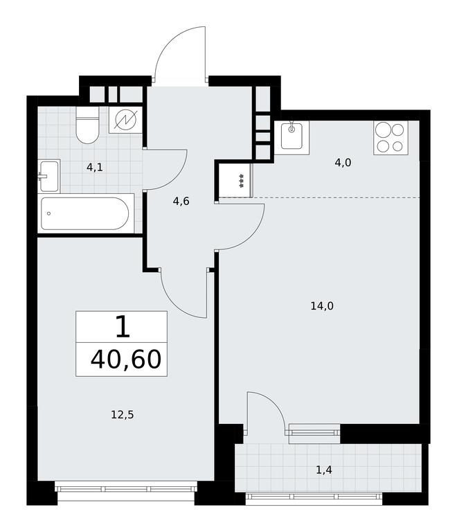 1-BD Apartment Sale, 40.6平方米 at Rodniye Kvartaly, Kvartal № 33, Marushkinskoye Settlement, Moscow, Russia #1 1-BD Apartment Sale, 40.6平方米 at Rodniye Kvartaly, Kvartal № 33, Marushkinskoye Settlement, Moscow, Russia #1