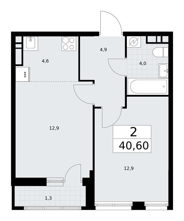 1-BD Apartment Sale, 40.6平方米 at Rodniye Kvartaly, Kvartal № 33, Marushkinskoye Settlement, Moscow, Russia #1 1-BD Apartment Sale, 40.6平方米 at Rodniye Kvartaly, Kvartal № 33, Marushkinskoye Settlement, Moscow, Russia #1