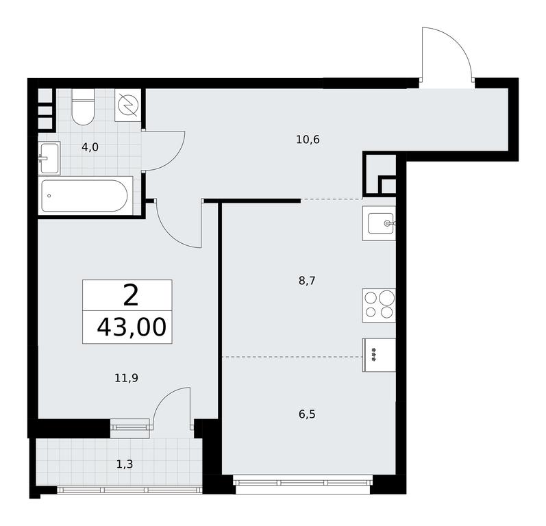 1-BD Apartment Sale, 43平方米 at Rodniye Kvartaly, Kvartal № 33, Marushkinskoye Settlement, Moscow, Russia #1 1-BD Apartment Sale, 43平方米 at Rodniye Kvartaly, Kvartal № 33, Marushkinskoye Settlement, Moscow, Russia #1