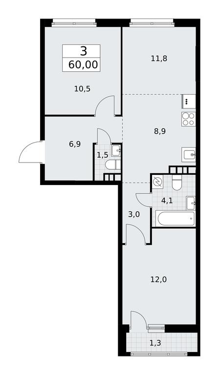 2-BD Apartment Sale, 60平方米 at Rodniye Kvartaly, Kvartal № 33, Marushkinskoye Settlement, Moscow, Russia #1 2-BD Apartment Sale, 60平方米 at Rodniye Kvartaly, Kvartal № 33, Marushkinskoye Settlement, Moscow, Russia #1