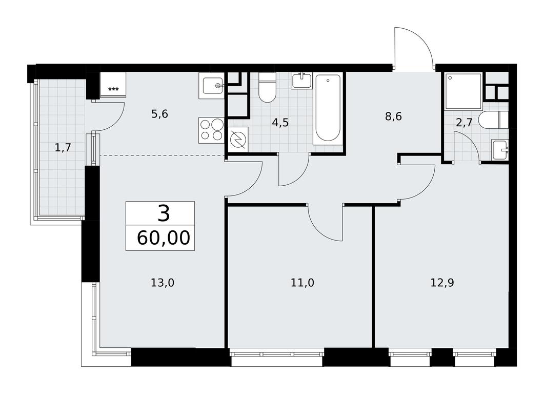 2-BD Apartment Sale, 60平方米 at Rodniye Kvartaly, Kvartal № 33, Marushkinskoye Settlement, Moscow, Russia #1 2-BD Apartment Sale, 60平方米 at Rodniye Kvartaly, Kvartal № 33, Marushkinskoye Settlement, Moscow, Russia #1