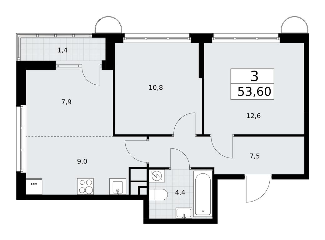 2-BD Apartment Sale, 53.6平方米 at Rodniye Kvartaly, Kvartal № 33, Marushkinskoye Settlement, Moscow, Russia #1 2-BD Apartment Sale, 53.6平方米 at Rodniye Kvartaly, Kvartal № 33, Marushkinskoye Settlement, Moscow, Russia #1