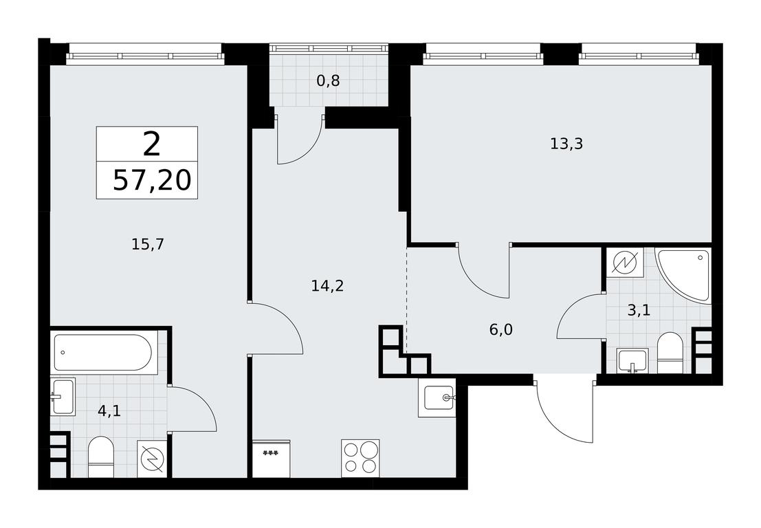 1-BD Apartment Sale, 57.2 sq. m. at Rodniye Kvartaly, Kvartal № 33, Marushkinskoye Settlement, Moscow, Russia #1 1-BD Apartment Sale, 57.2 sq. m. at Rodniye Kvartaly, Kvartal № 33, Marushkinskoye Settlement, Moscow, Russia #1