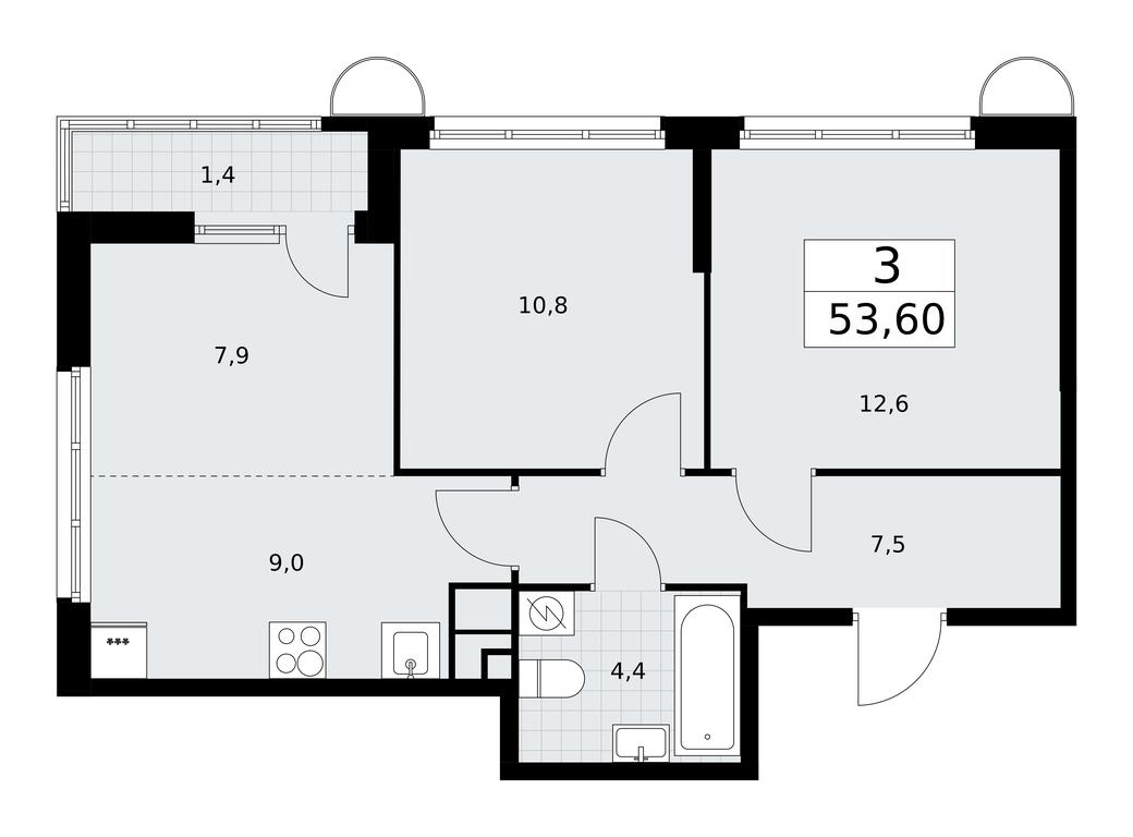 2-BD Apartment Sale, 53.6平方米 at Rodniye Kvartaly, Kvartal № 33, Marushkinskoye Settlement, Moscow, Russia #1 2-BD Apartment Sale, 53.6平方米 at Rodniye Kvartaly, Kvartal № 33, Marushkinskoye Settlement, Moscow, Russia #1