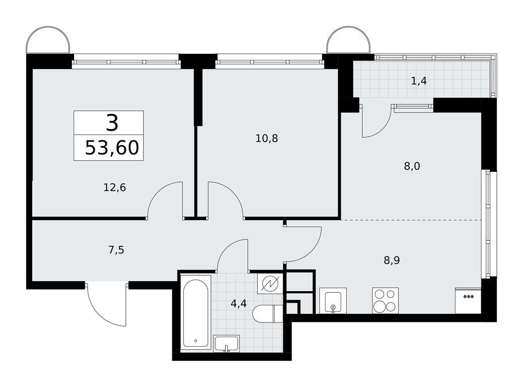 2-BD Apartment Sale, 53.6平方米 at Rodniye Kvartaly, Kvartal № 33, Marushkinskoye Settlement, Moscow, Russia #1 2-BD Apartment Sale, 53.6平方米 at Rodniye Kvartaly, Kvartal № 33, Marushkinskoye Settlement, Moscow, Russia #1