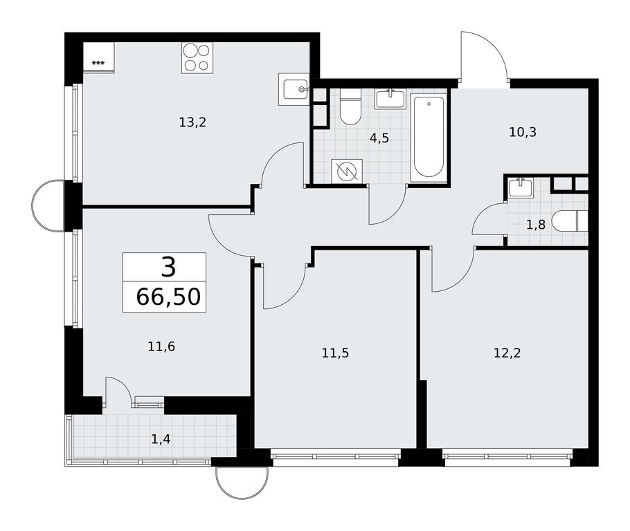2-BD Apartment Sale, 66.5 sq. m. at Rodniye Kvartaly, Kvartal № 33, Marushkinskoye Settlement, Moscow, Russia #1 2-BD Apartment Sale, 66.5 sq. m. at Rodniye Kvartaly, Kvartal № 33, Marushkinskoye Settlement, Moscow, Russia #1