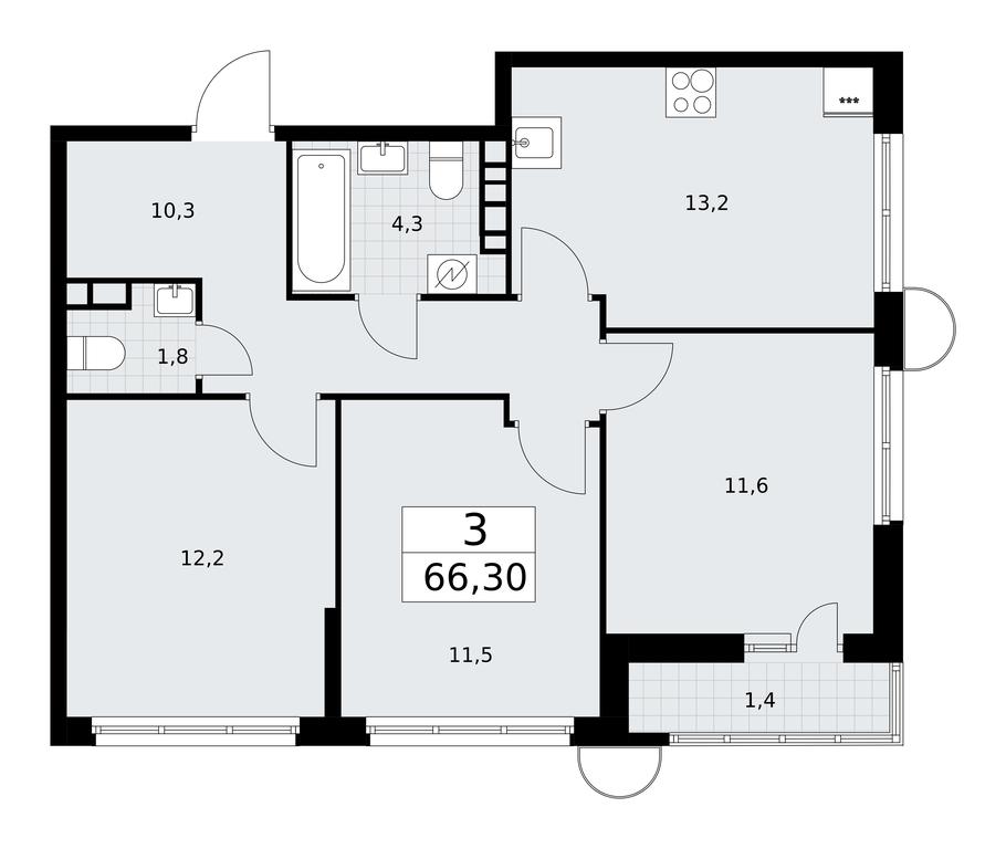 2-BD Apartment Sale, 66.3平方米 at Rodniye Kvartaly, Kvartal № 33, Marushkinskoye Settlement, Moscow, Russia #1 2-BD Apartment Sale, 66.3平方米 at Rodniye Kvartaly, Kvartal № 33, Marushkinskoye Settlement, Moscow, Russia #1