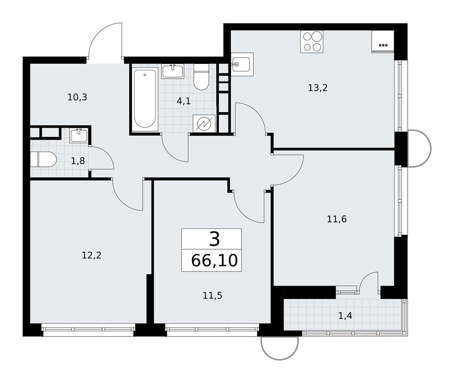 2-BD Apartment Sale, 66.1平方米 at Rodniye Kvartaly, Kvartal № 33, Marushkinskoye Settlement, Moscow, Russia #1 2-BD Apartment Sale, 66.1平方米 at Rodniye Kvartaly, Kvartal № 33, Marushkinskoye Settlement, Moscow, Russia #1