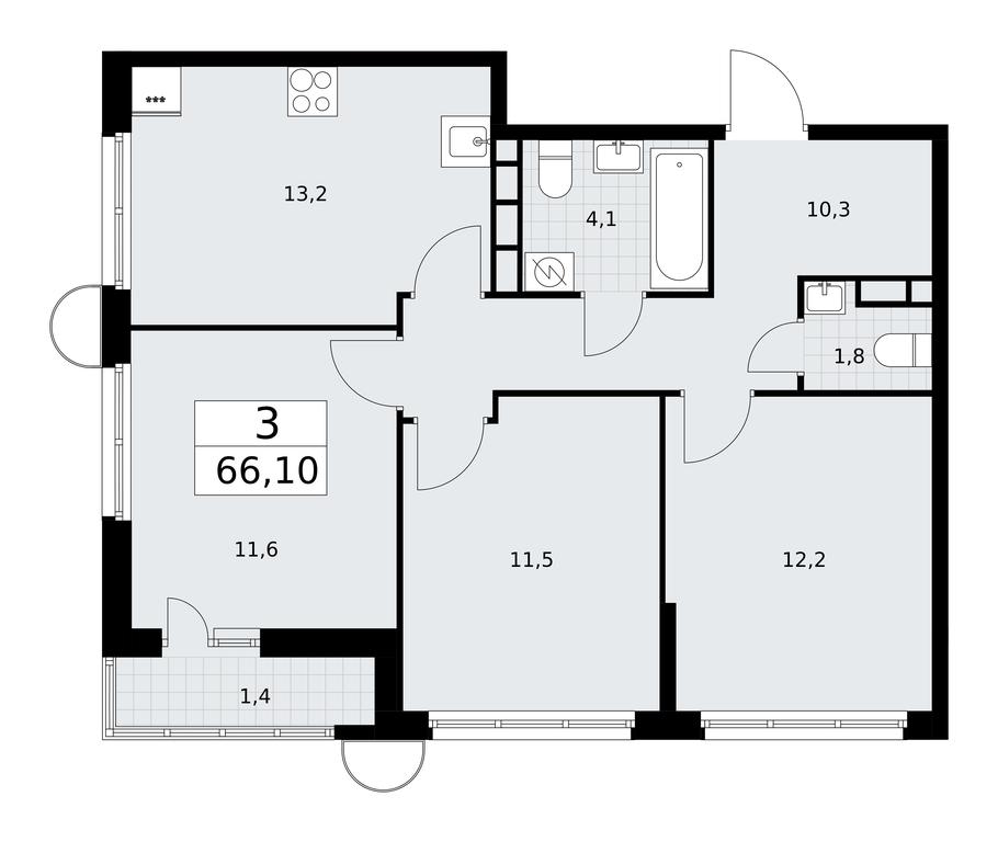 2-BD Apartment Sale, 66.1平方米 at Rodniye Kvartaly, Kvartal № 33, Marushkinskoye Settlement, Moscow, Russia #1 2-BD Apartment Sale, 66.1平方米 at Rodniye Kvartaly, Kvartal № 33, Marushkinskoye Settlement, Moscow, Russia #1