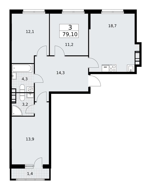 2-BD Apartment Sale, 79.1平方米 at Rodniye Kvartaly, Kvartal № 33, Marushkinskoye Settlement, Moscow, Russia #1 2-BD Apartment Sale, 79.1平方米 at Rodniye Kvartaly, Kvartal № 33, Marushkinskoye Settlement, Moscow, Russia #1