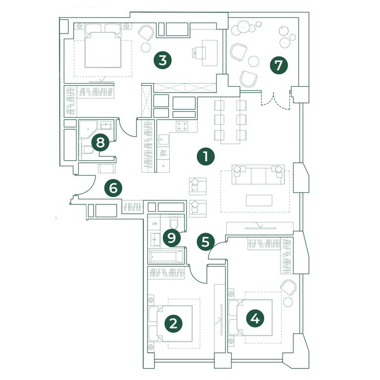 3-BD Apartment Sale, 122.3平方米 at Very, Botanicheskaya Street, 29, Moscow, Russia #2 3-BD Apartment Sale, 122.3平方米 at Very, Botanicheskaya Street, 29, Moscow, Russia #2