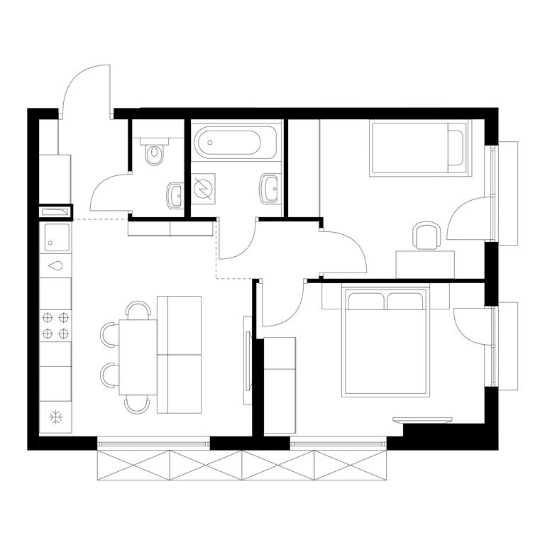 2-BD Apartment Sale, 46.5平方米 at Yauza Park, ulitsa Kolontsova, 4, Mytischi, Moscow Region, Russia #1 2-BD Apartment Sale, 46.5平方米 at Yauza Park, ulitsa Kolontsova, 4, Mytischi, Moscow Region, Russia #1