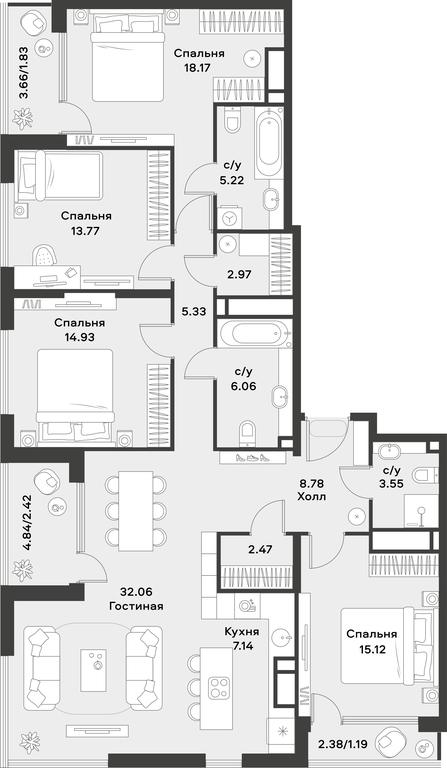 Apartment Sale, 141.2 sq. m. at Alia, Lyotnaya Street, 95Бк2, Moscow, Russia #2 Apartment Sale, 141.2 sq. m. at Alia, Lyotnaya Street, 95Бк2, Moscow, Russia #2